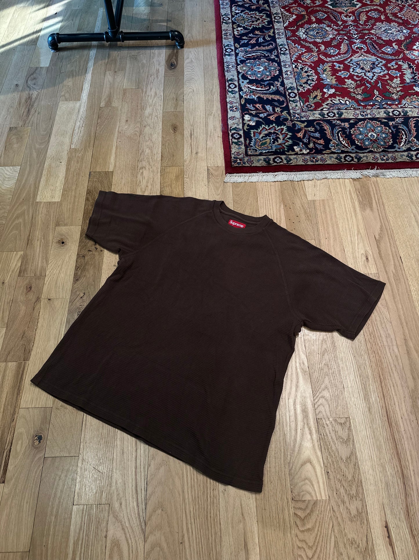 Supreme Brown Waffle Knit Tee DS Size Large