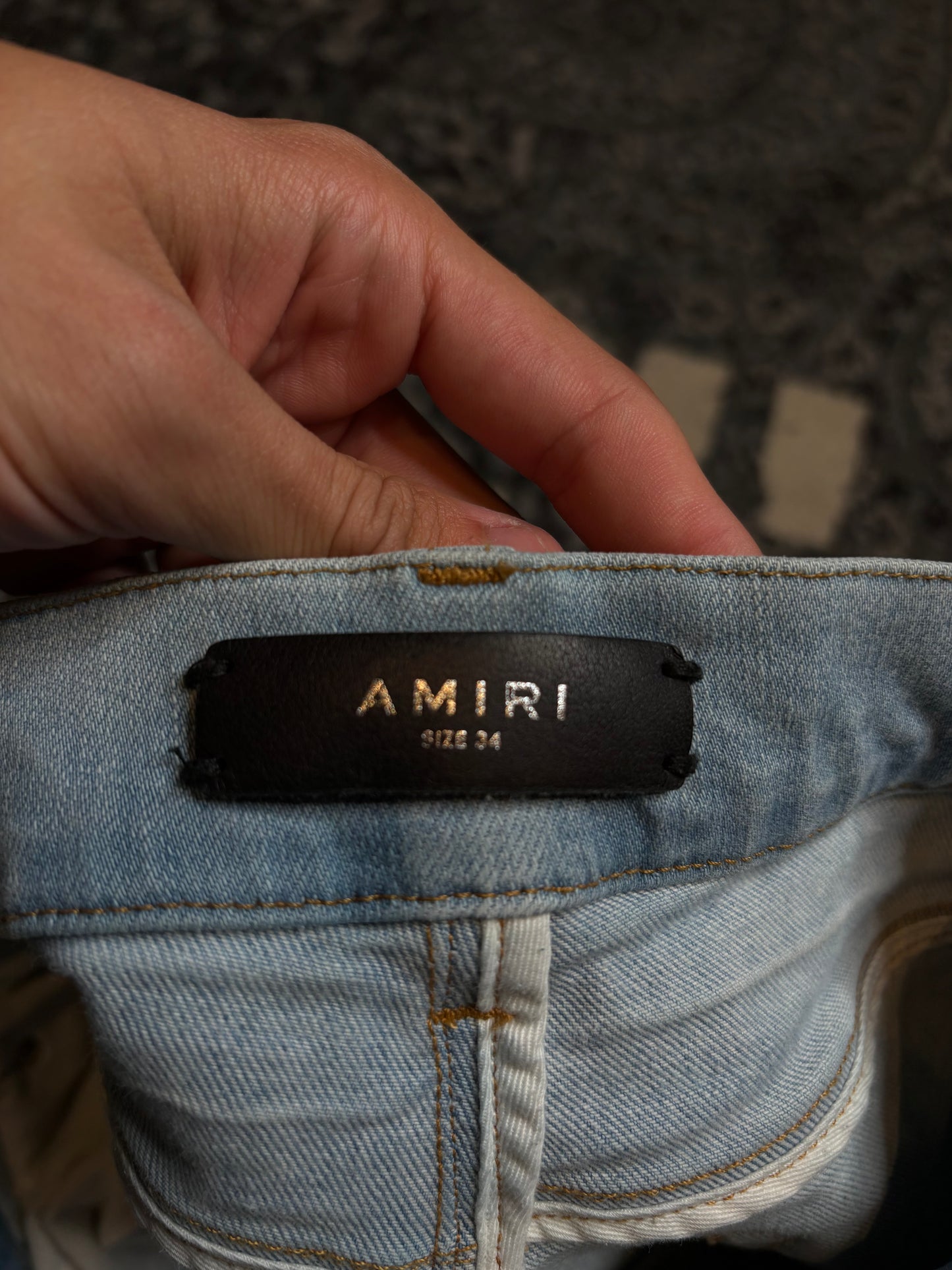 Amiri Jeans Distressed Blue Patchwork PO Size 34