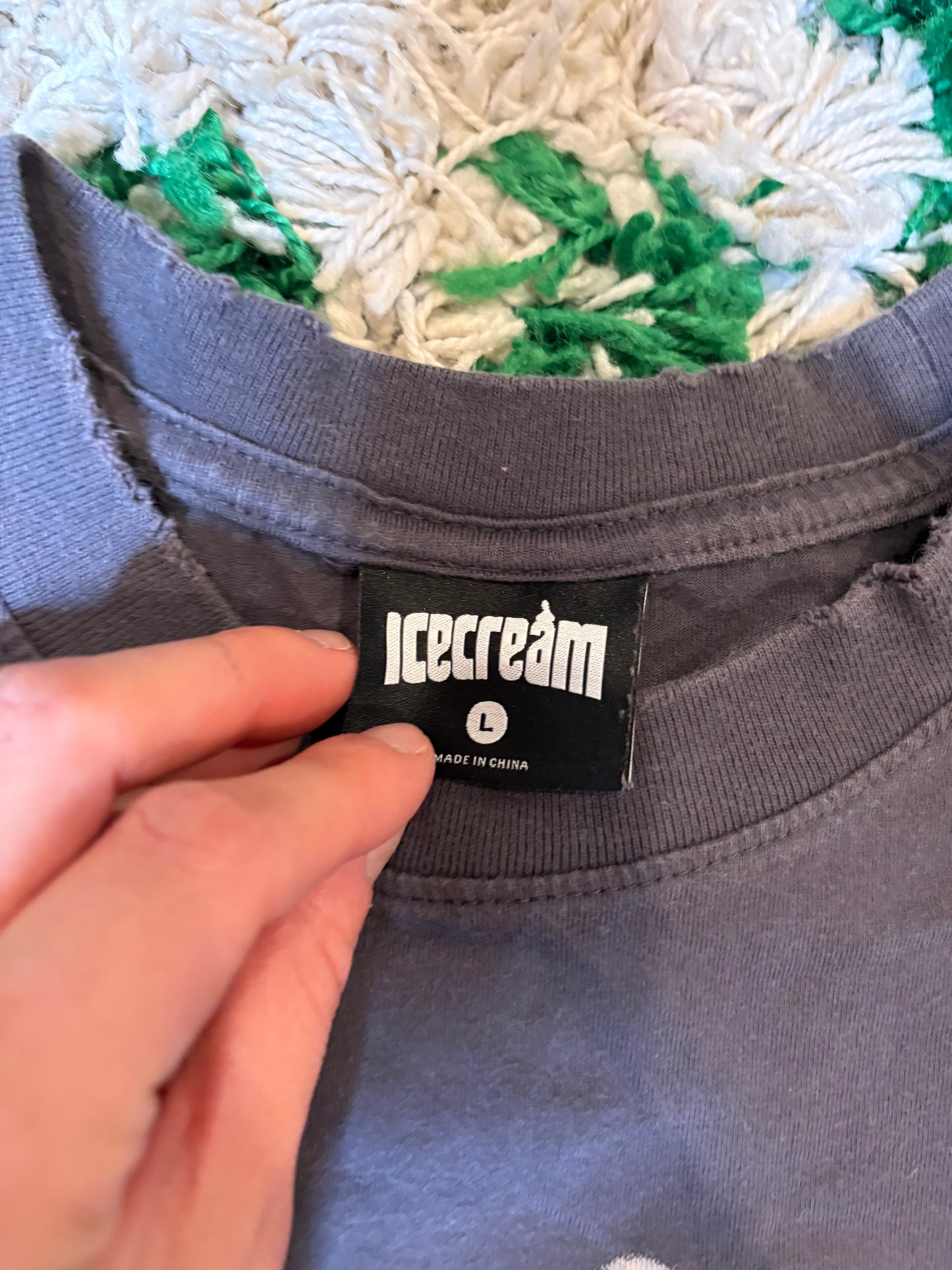 Ice Cream Tee Gray Size Large