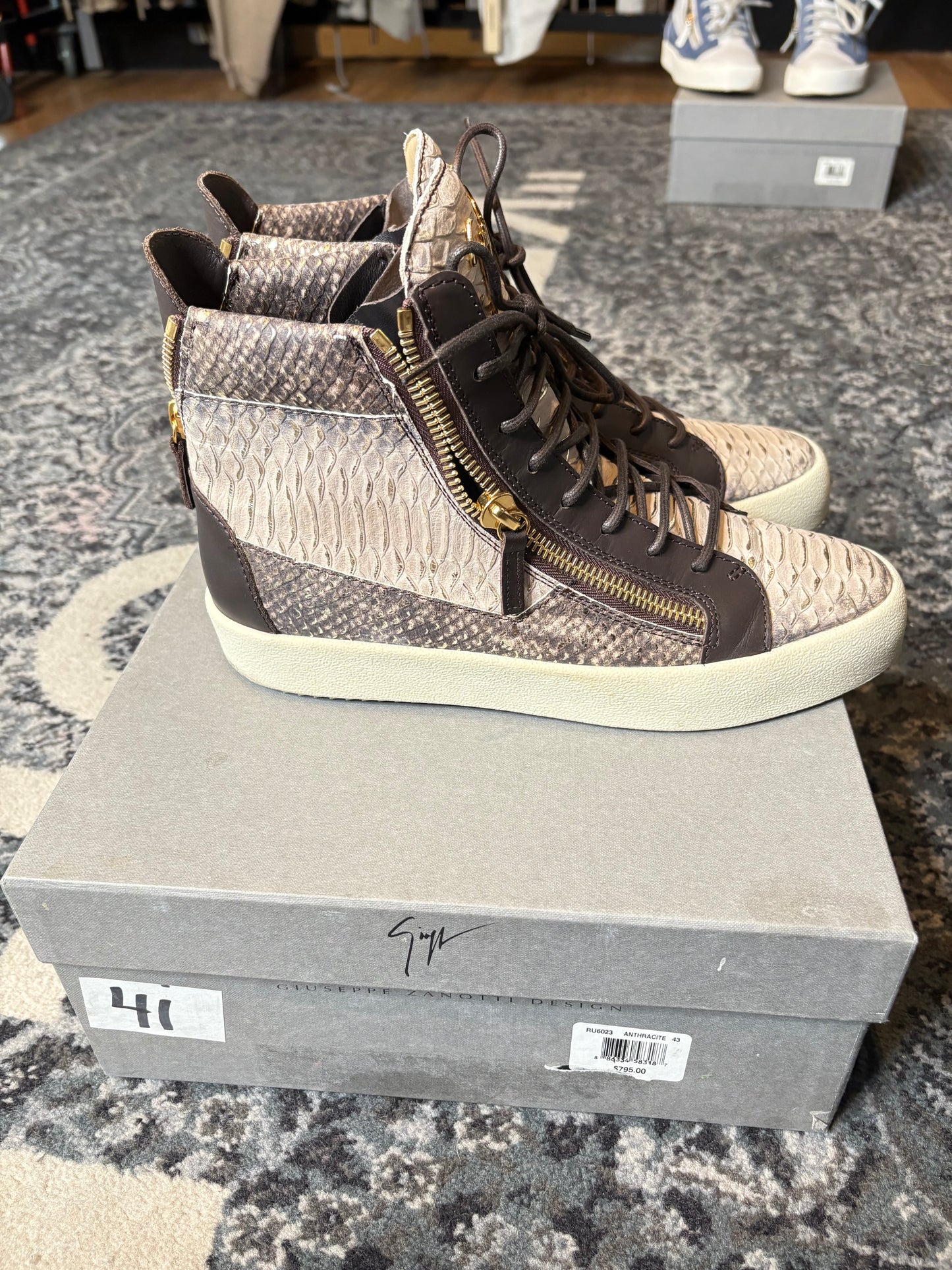 Guisseppe Zanotti High Top Snake Skin PO OG SIZE 10(43EU)