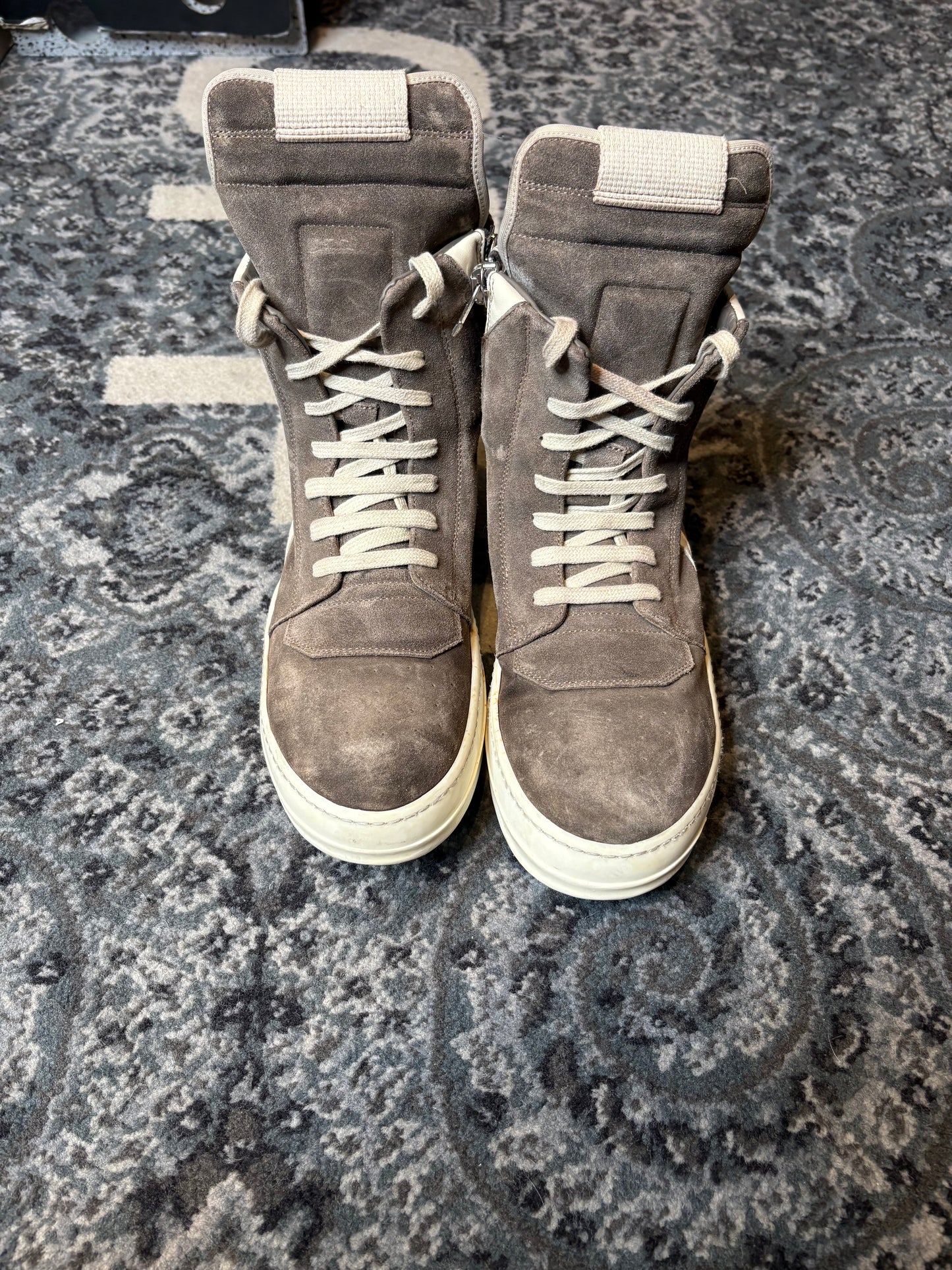 Rick Owens Geobasket Suede Green Po Nb Size 8(41 EU)