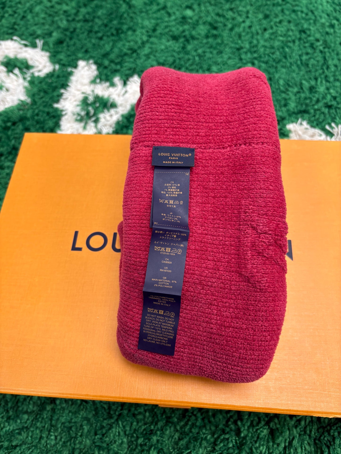 Louis Vuitton Crush Monogram Heritage Beanie Red