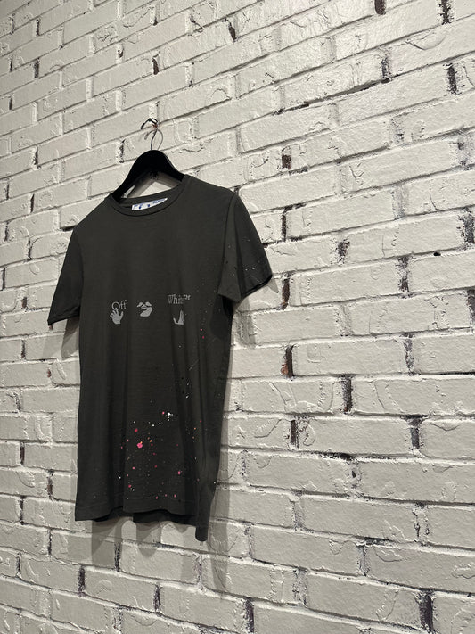 Off-White Paint Splatter Print Tee NEW Sz XXS