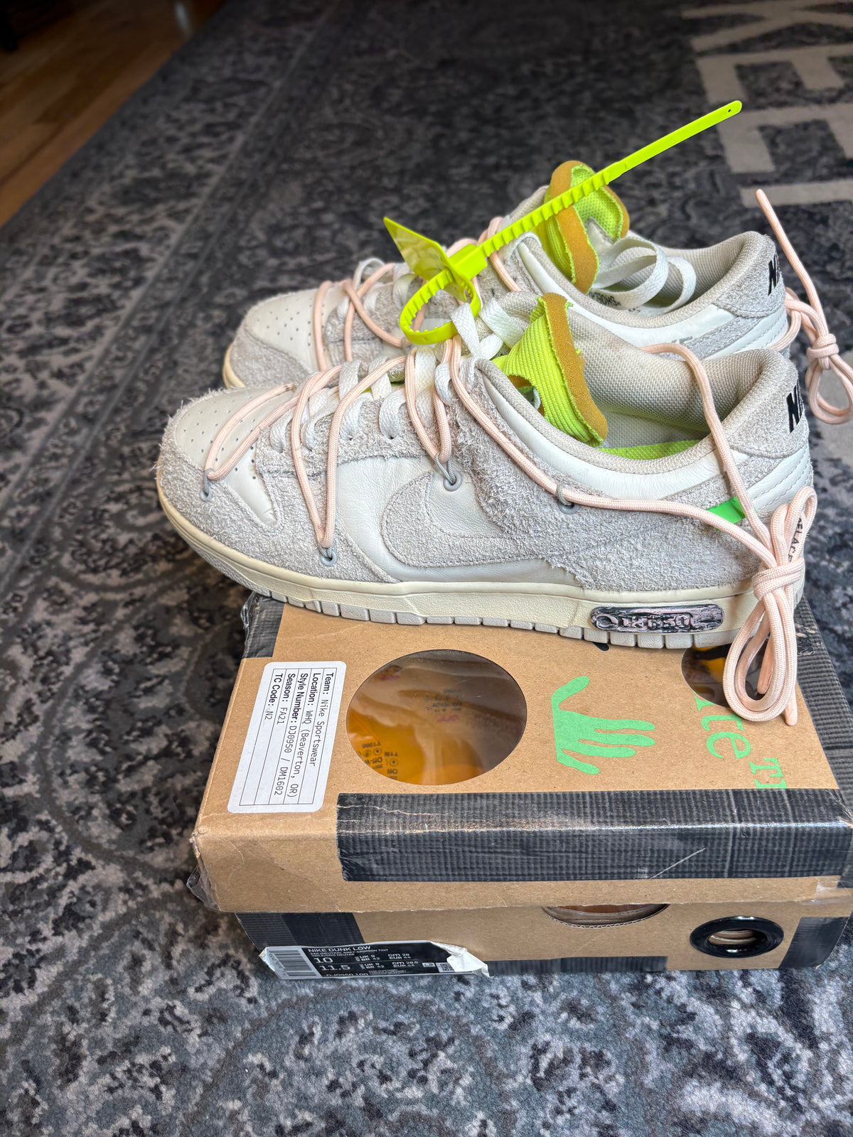 Nike Dunk Low “Off White Lot 12” Clean Og Size 10