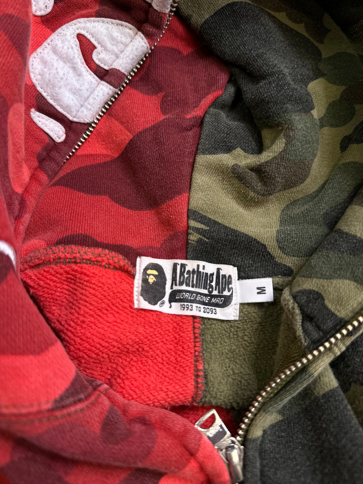 Bape Split Shark Zip Hoodie Size Medium