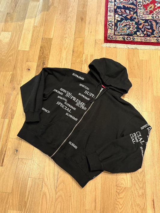 Supreme Special Black Zip Hoodie Size Large