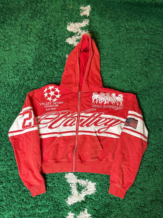 Vale Zip Hoodie Red Size Large