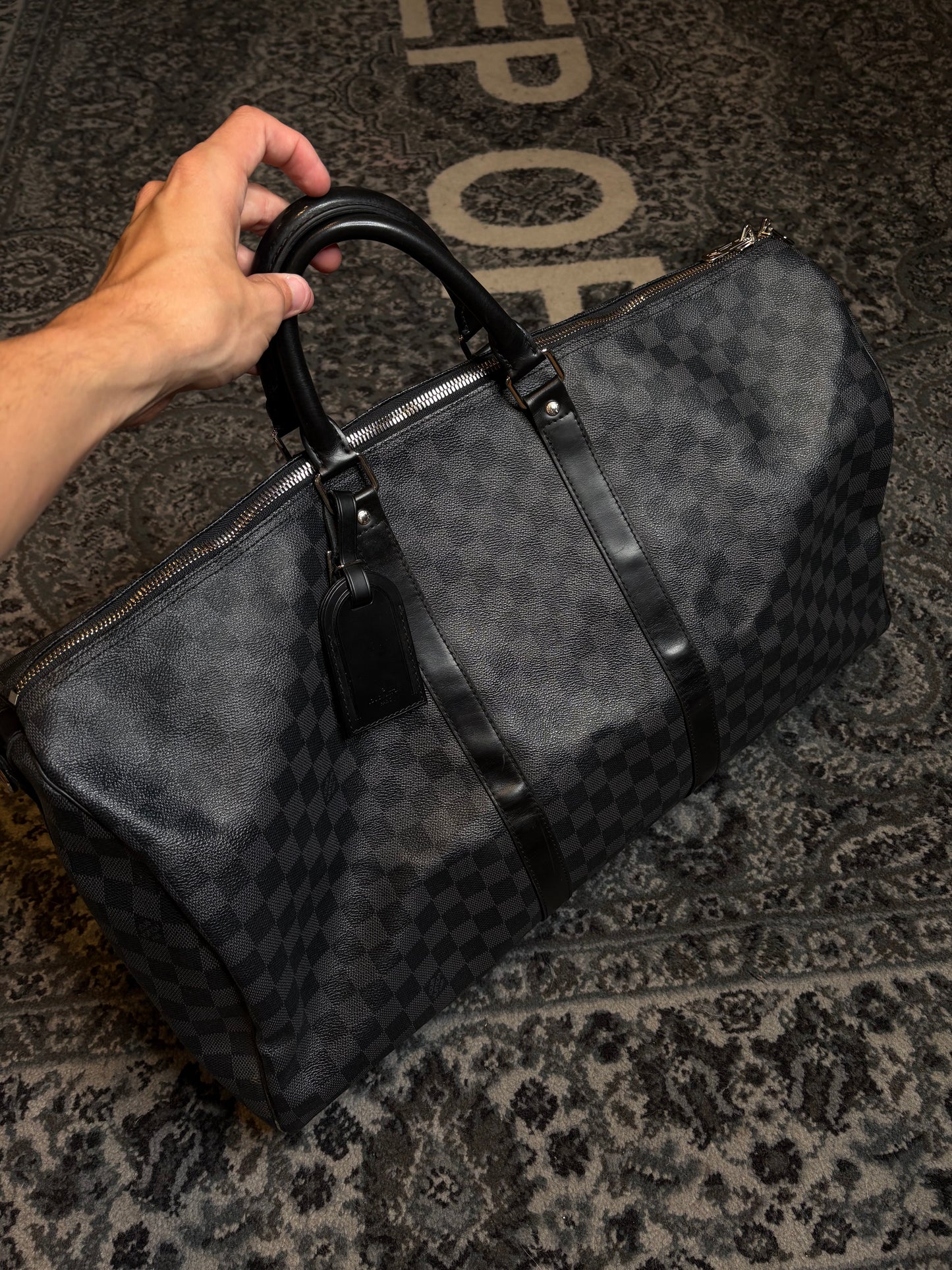 Louis Vuitton Duffle Black PO Size 55