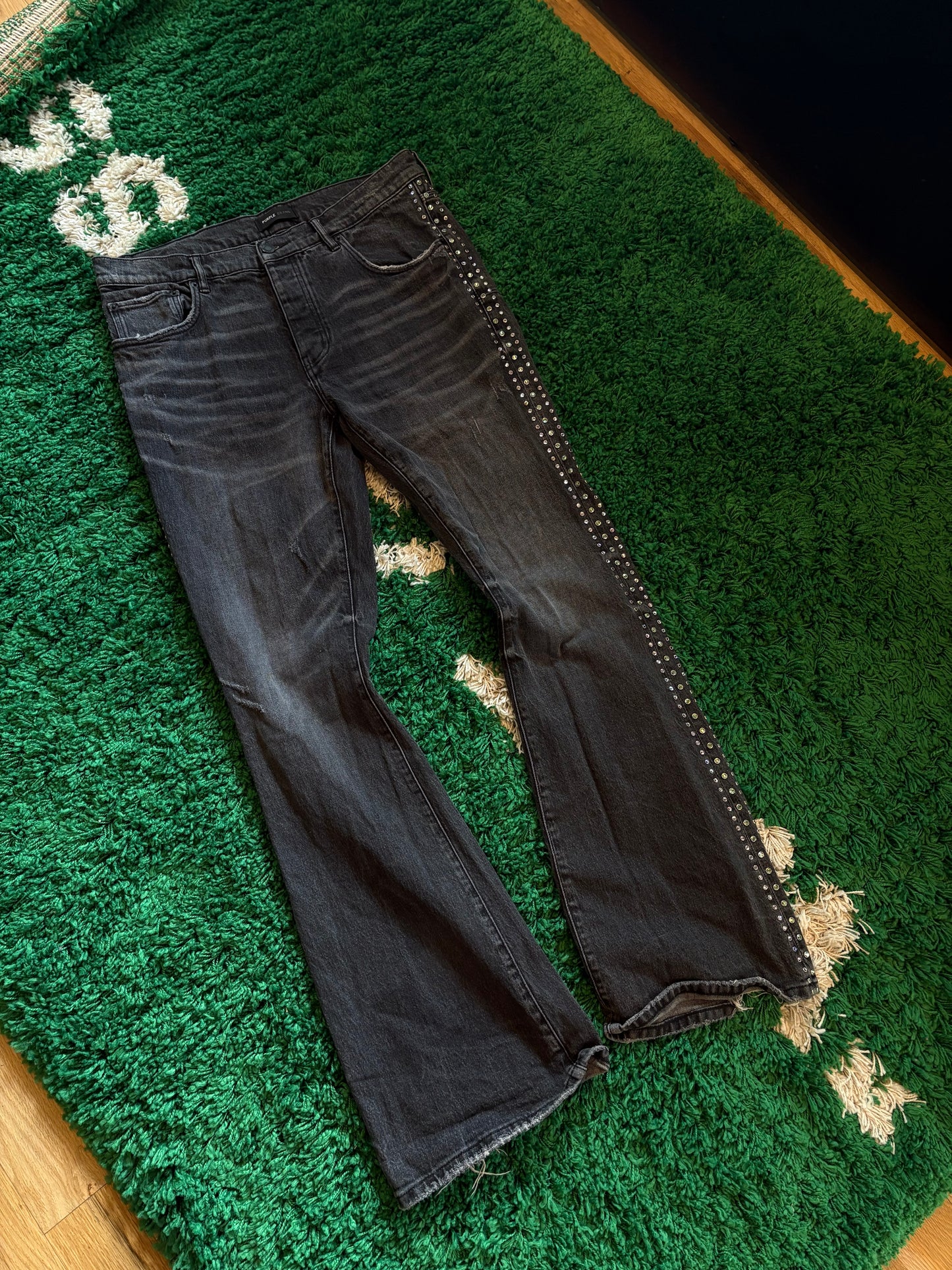 Purple Jeans Black Flared Size 36