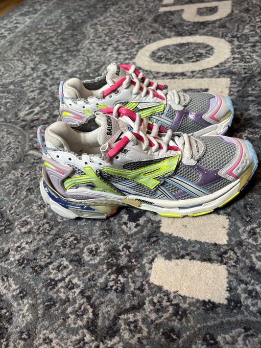 Balenciaga Runner “Leather Free Grey Light Purple Neon Yellow White” Po Nb Size 10(43 EU)