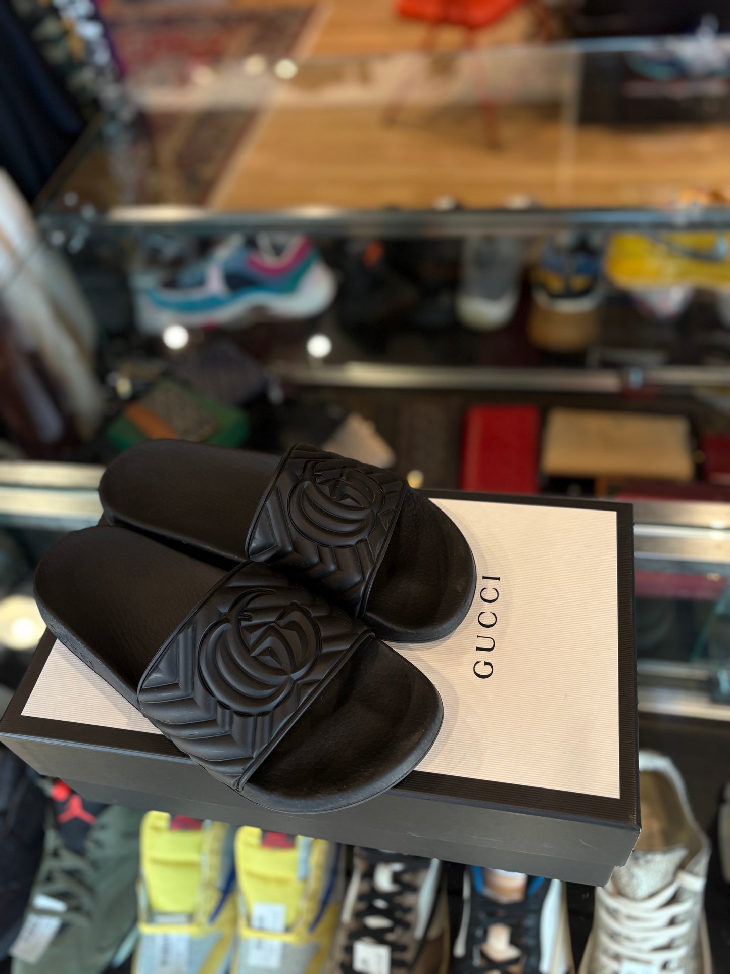 Gucci Black Slides Clean OG Size 7.5