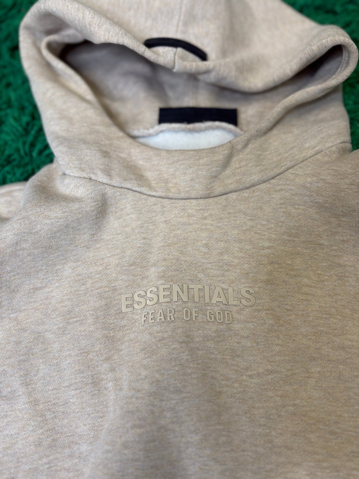 FOG Essentials Oatmeal Hoodie Tan Size Large