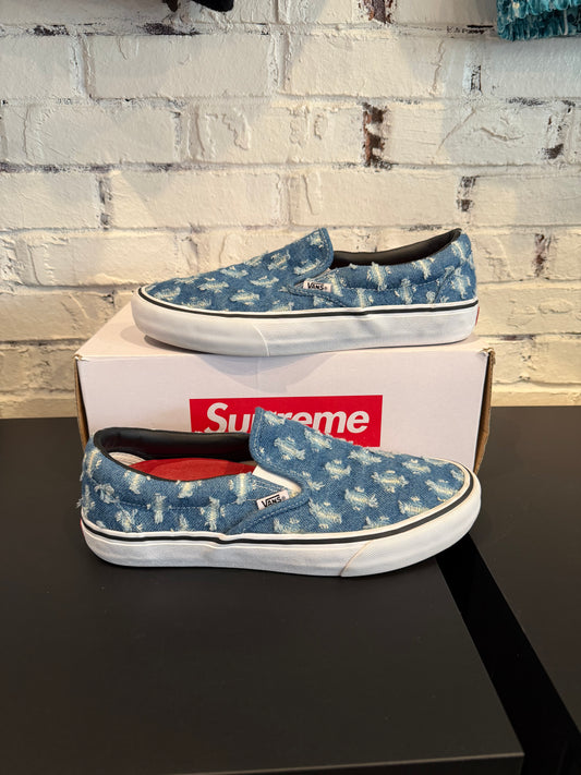 Supreme x Vans ‘Hole Punch Denim Blue’ Size 10 PO OG