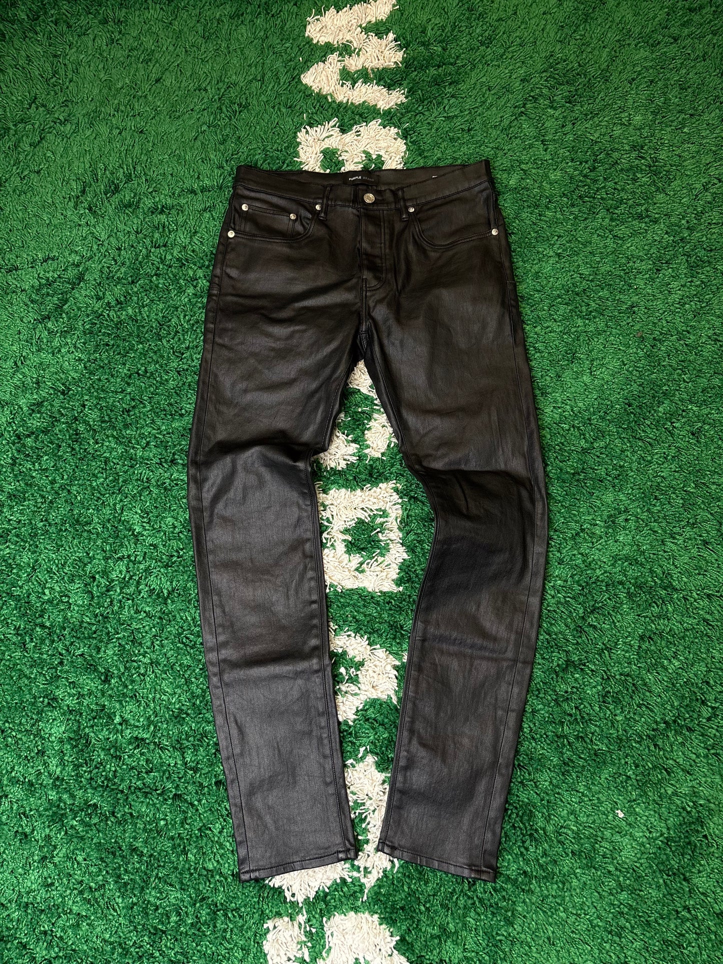 Purple Jeans Black Waxed Size 32