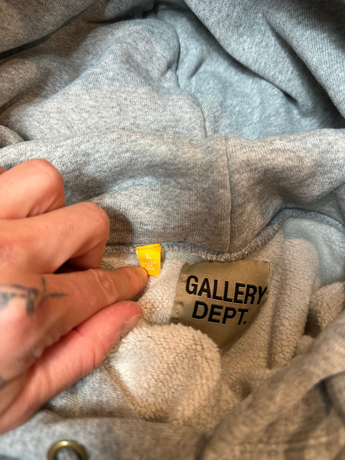 Gallery Dept Hoodie Gray Size Large