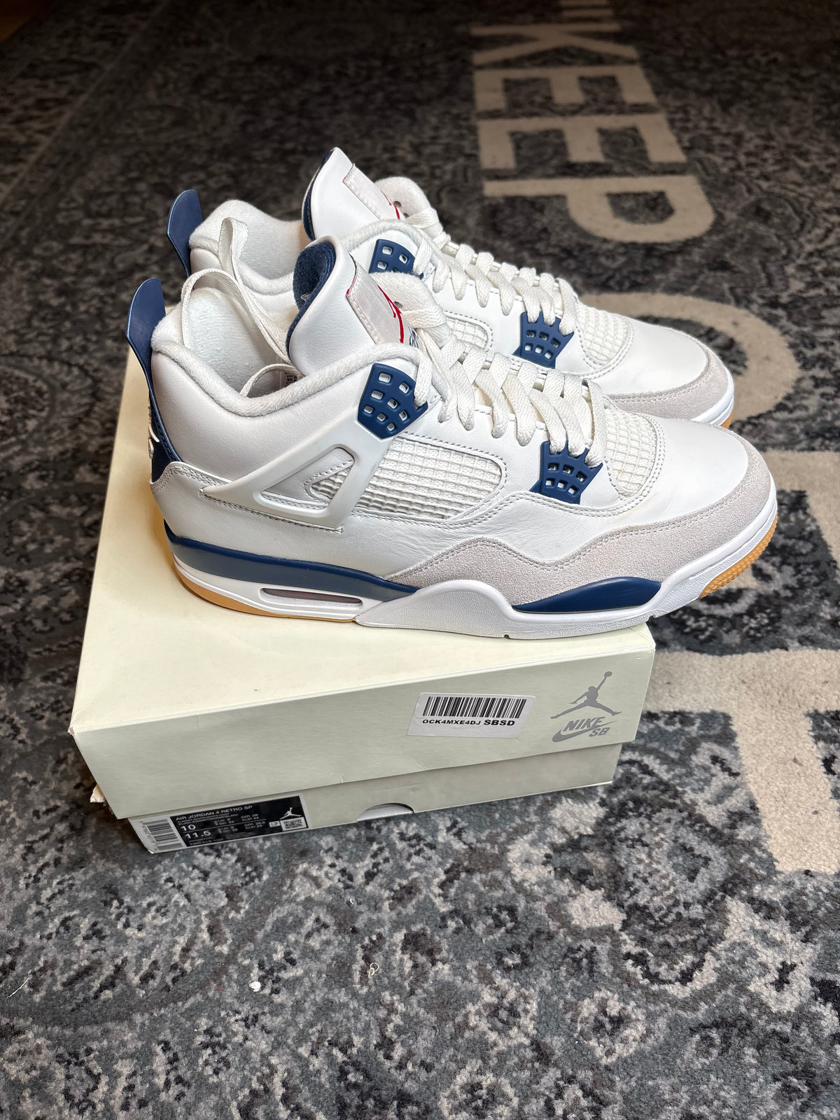 Jordan 4 Retro Sb “Navy” Clean Og Size 10