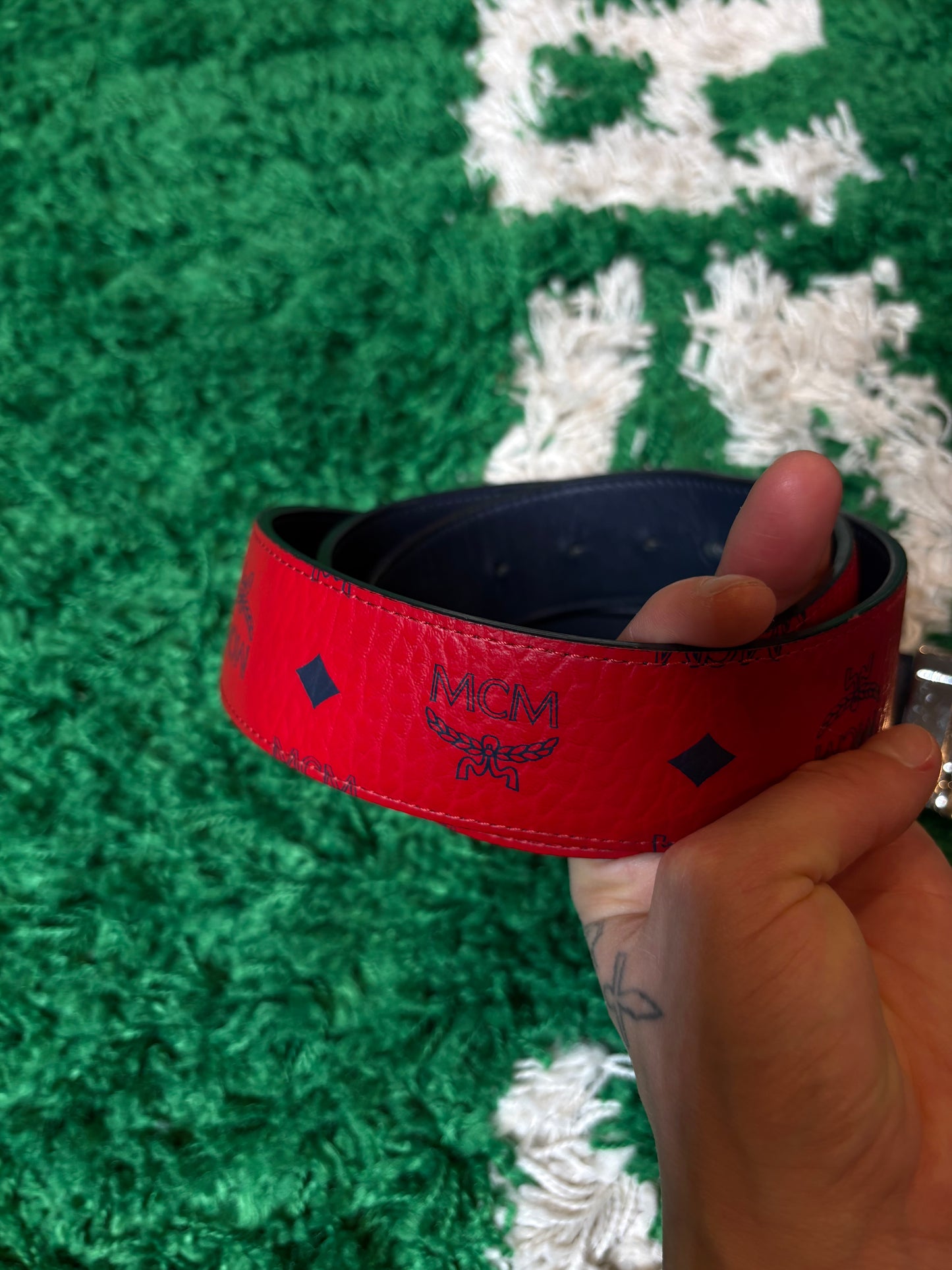 MCM Belt Red Monogram