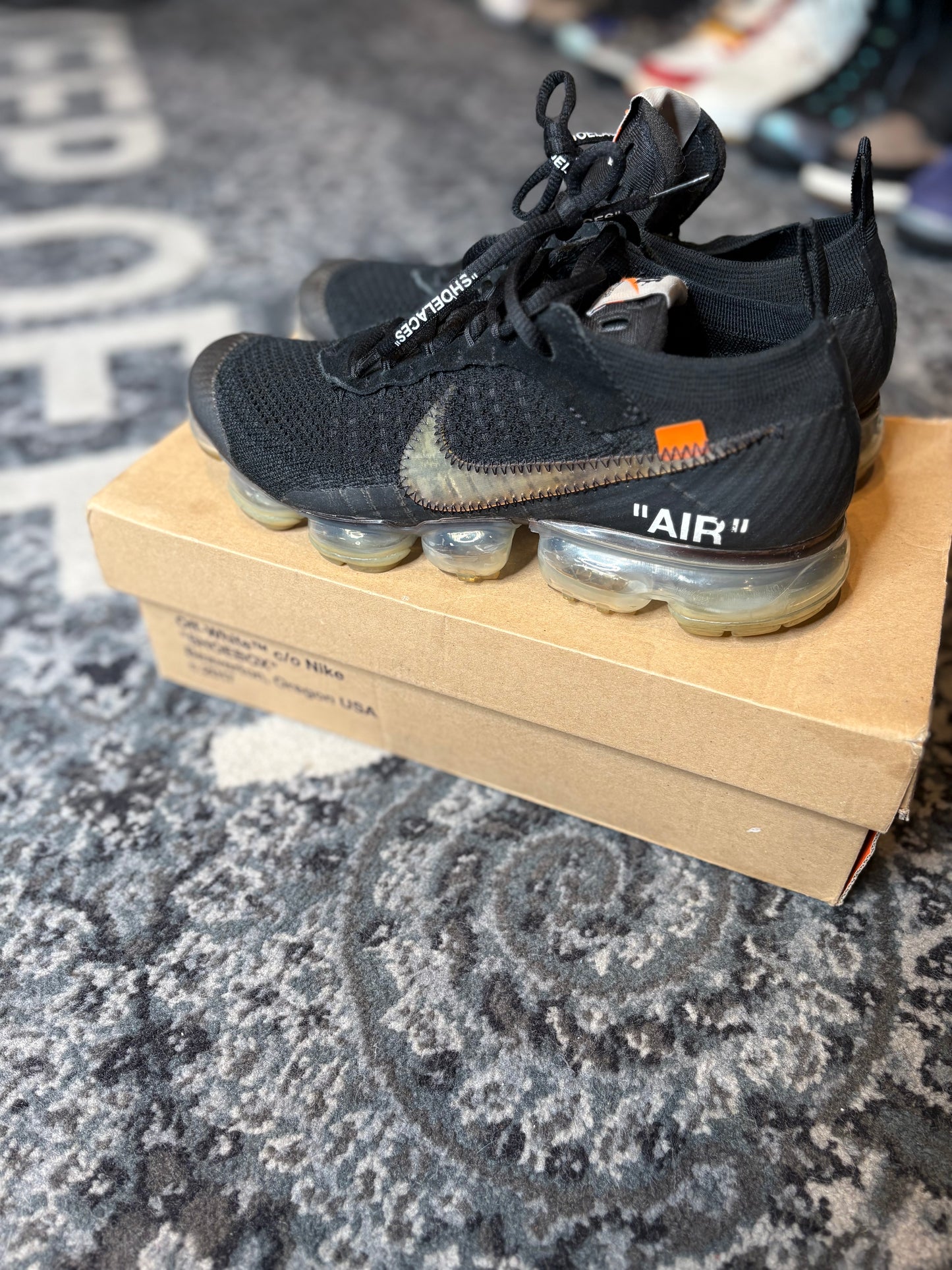 Nike Off White VaporMax Black Clean Og Size 8.5