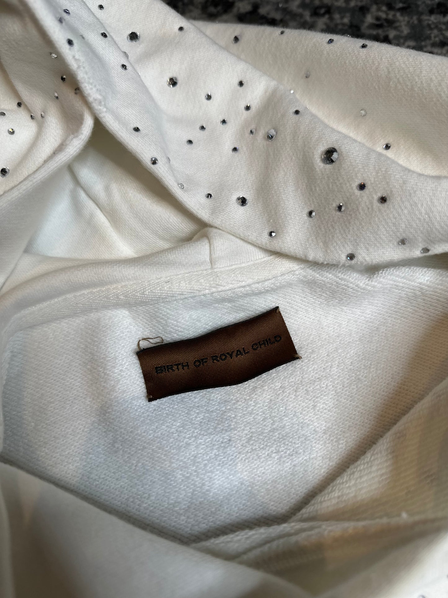 Birth of Royal Child White Rhinestone Size XL