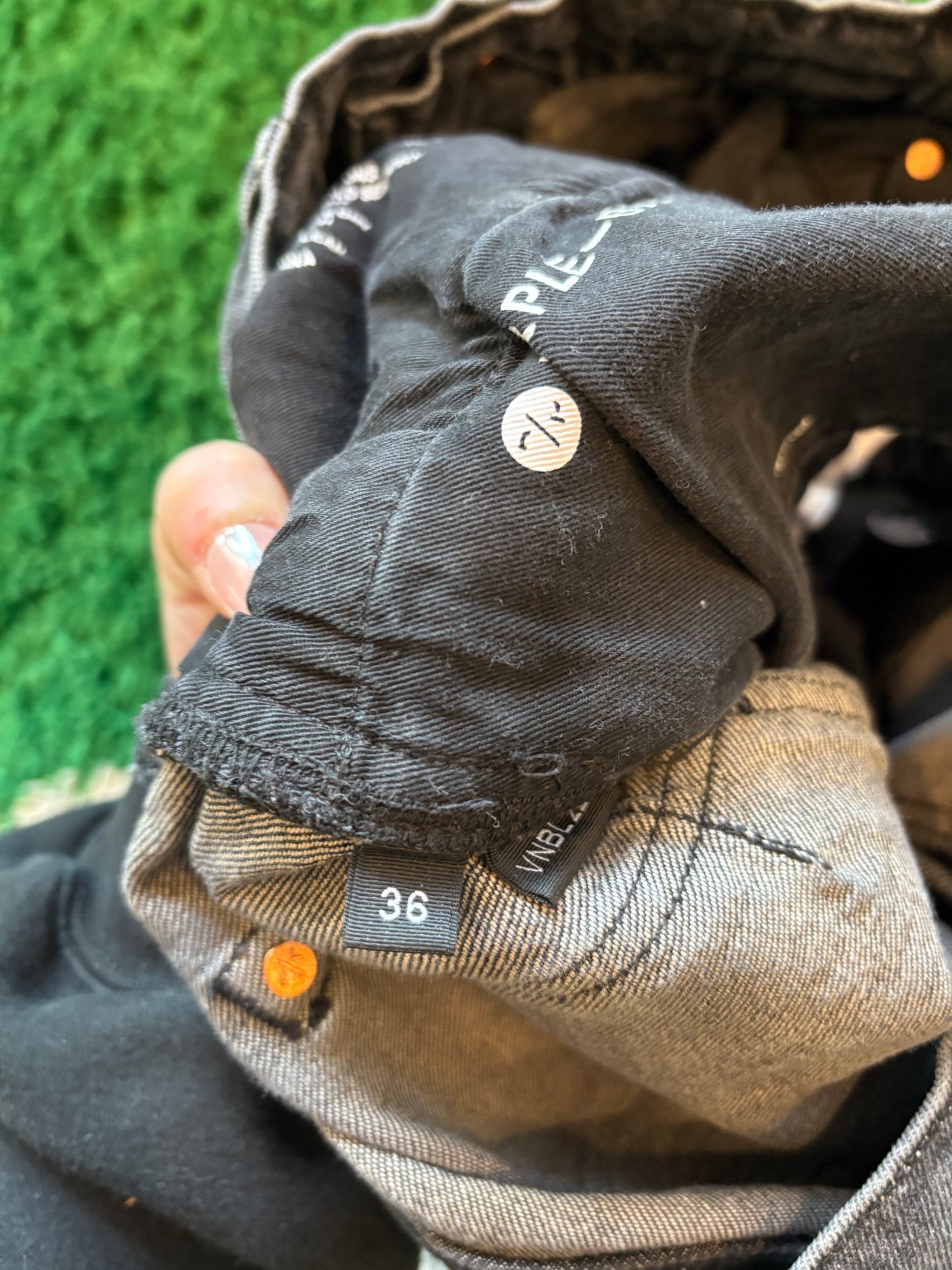 Purple Jeans Black Flared Size 36