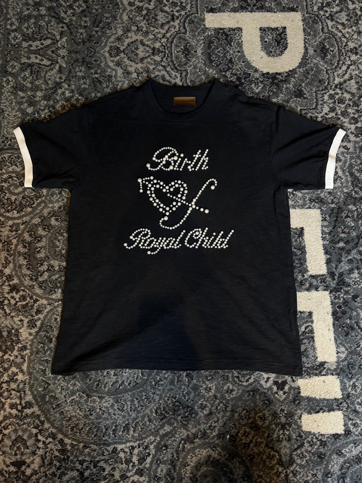 Birth Of Royal Child Tee Black Pearl Size Large