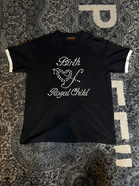 Birth Of Royal Child Tee Black Pearl Size Large