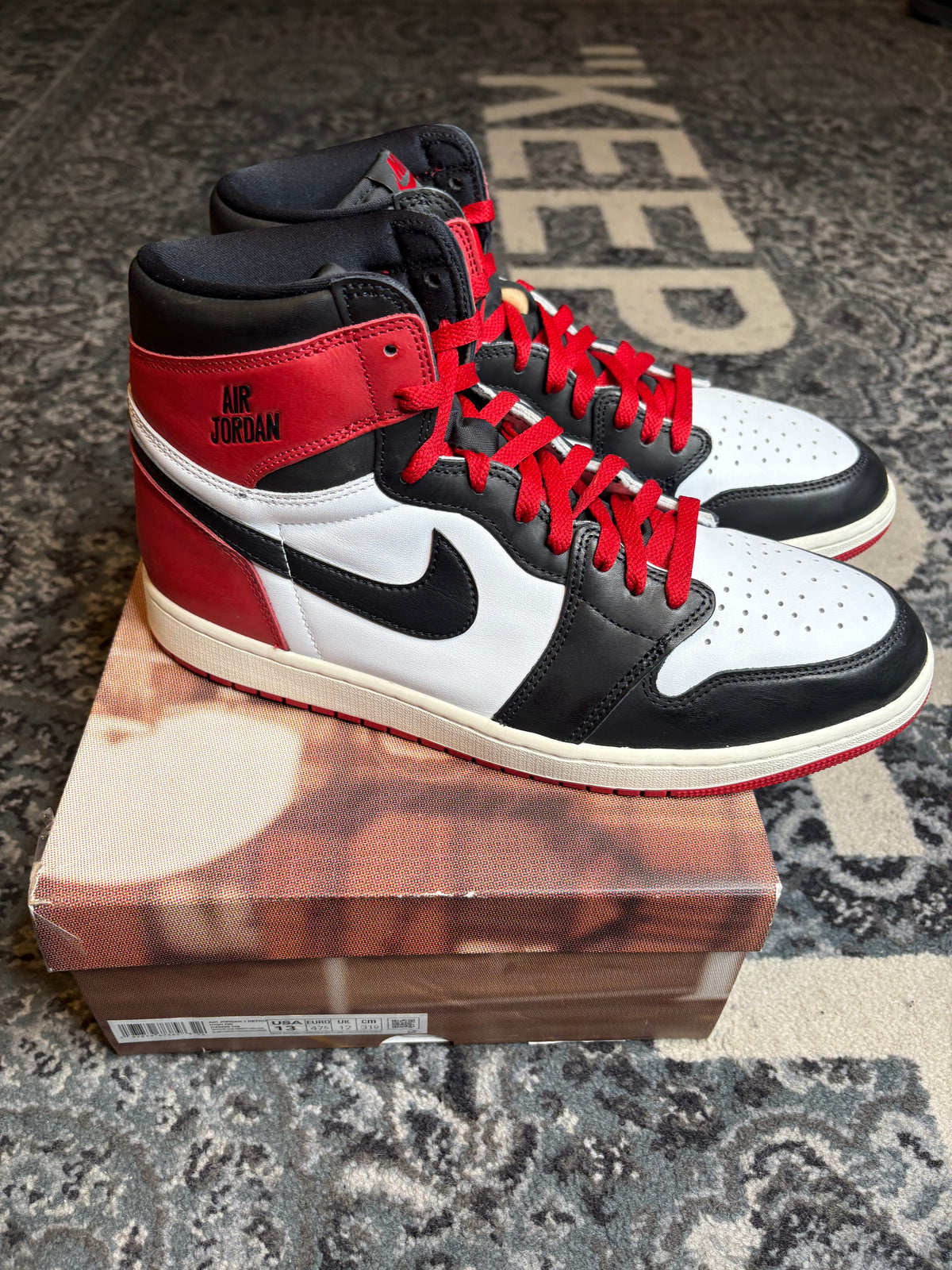 Jordan 1 Retro “Black Toe Reimagined” Clean Og Size 13