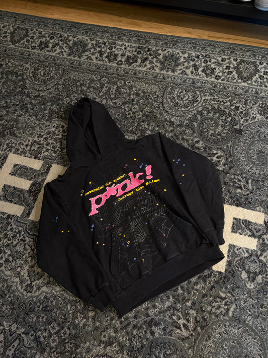 Sp5der Hoodie Black/Pink Size Medium