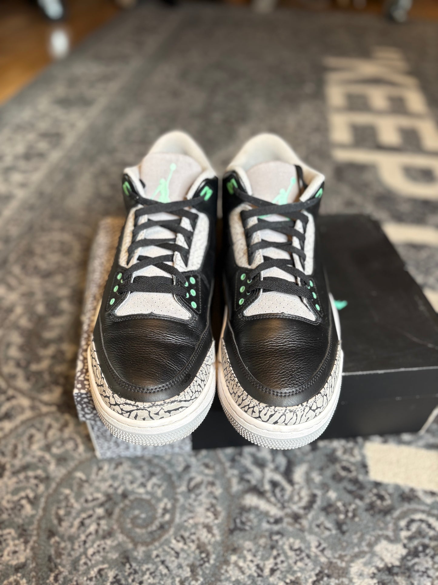 Jordan 3 Retro “Green Glo” Clean Og Size 13