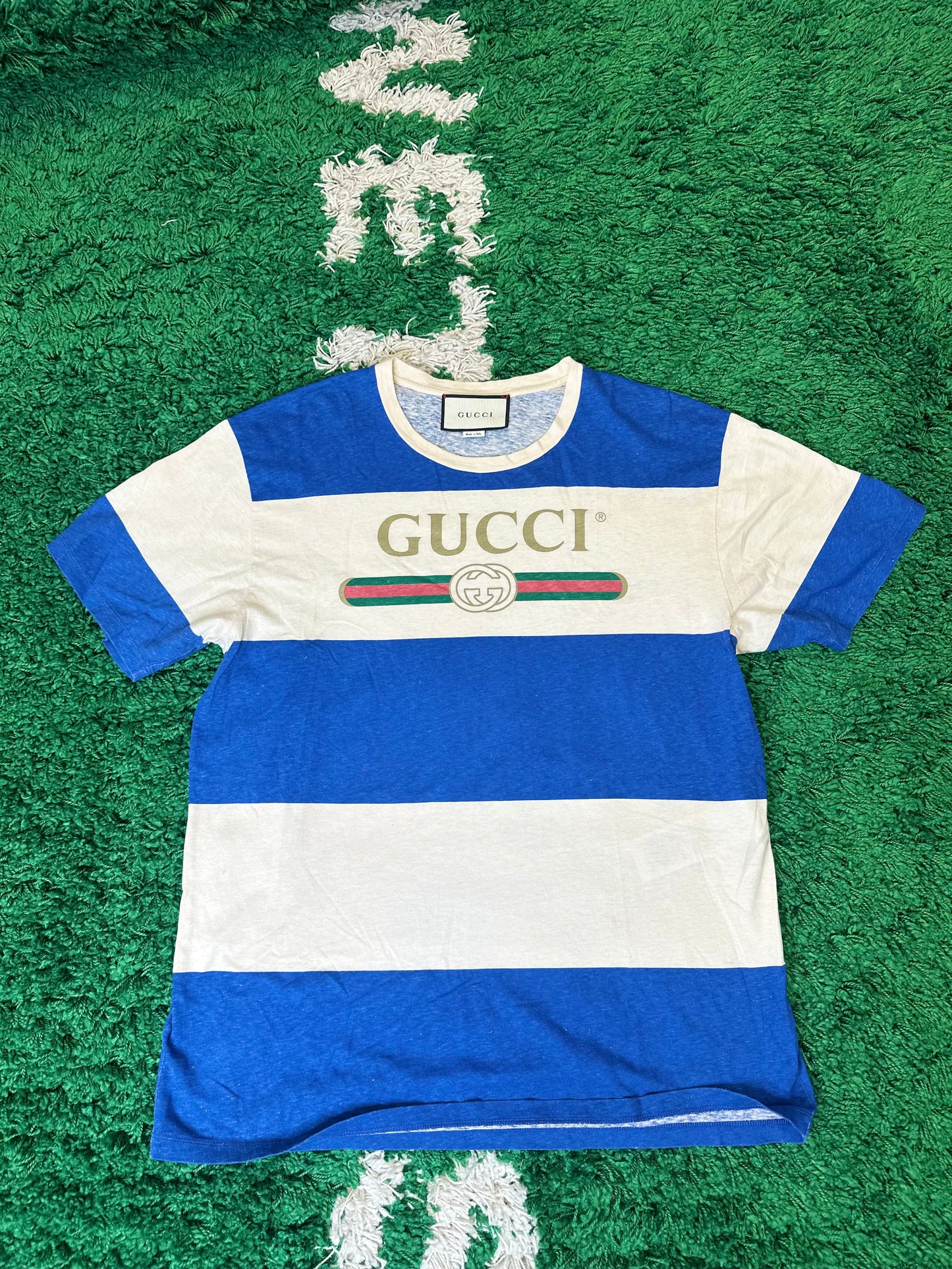 Gucci Striped Blue Tee Size Medium