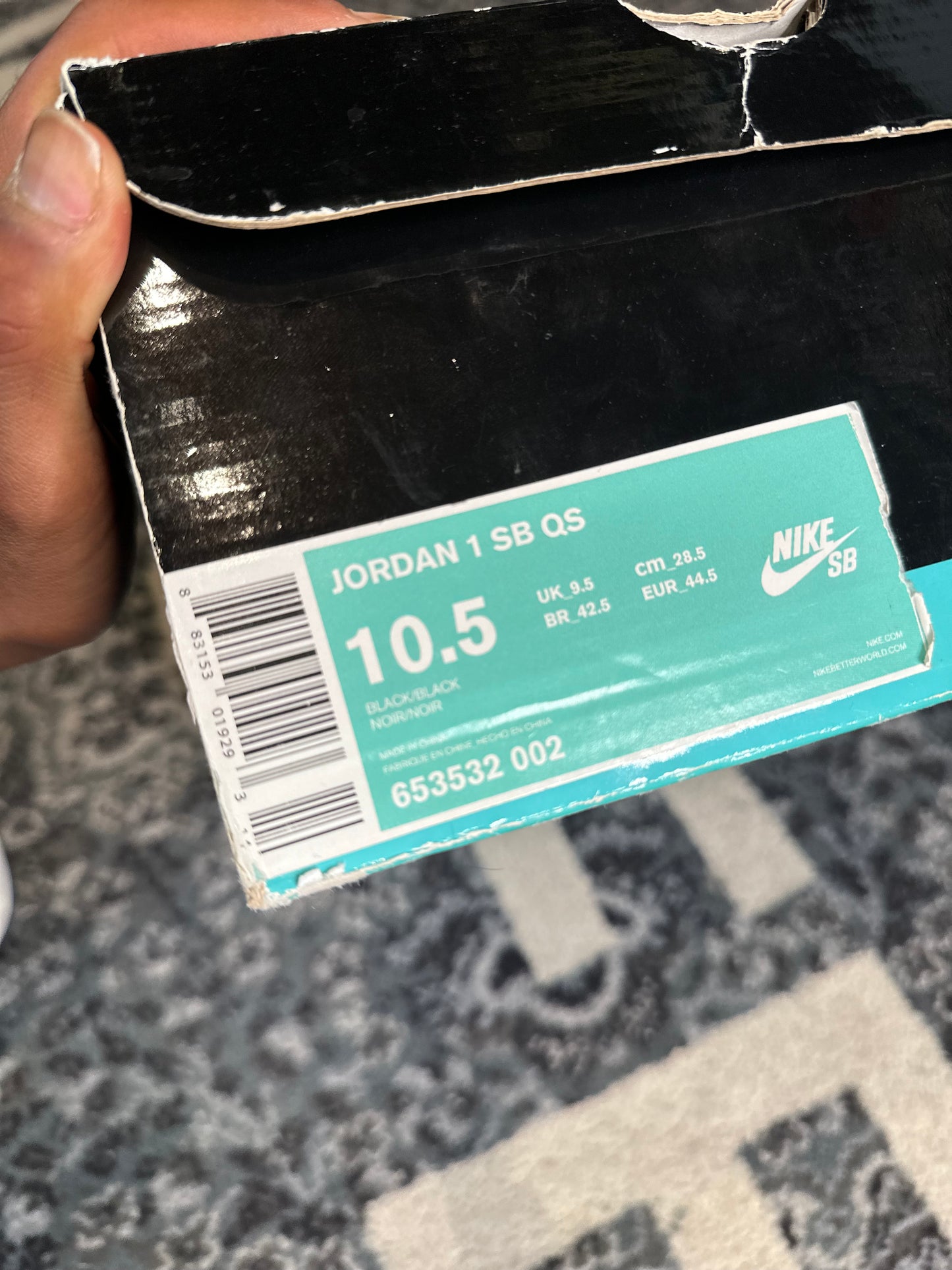 Jordan 1 Retro High SB “Lance Mountain Black” Sz 10.5 PO OG