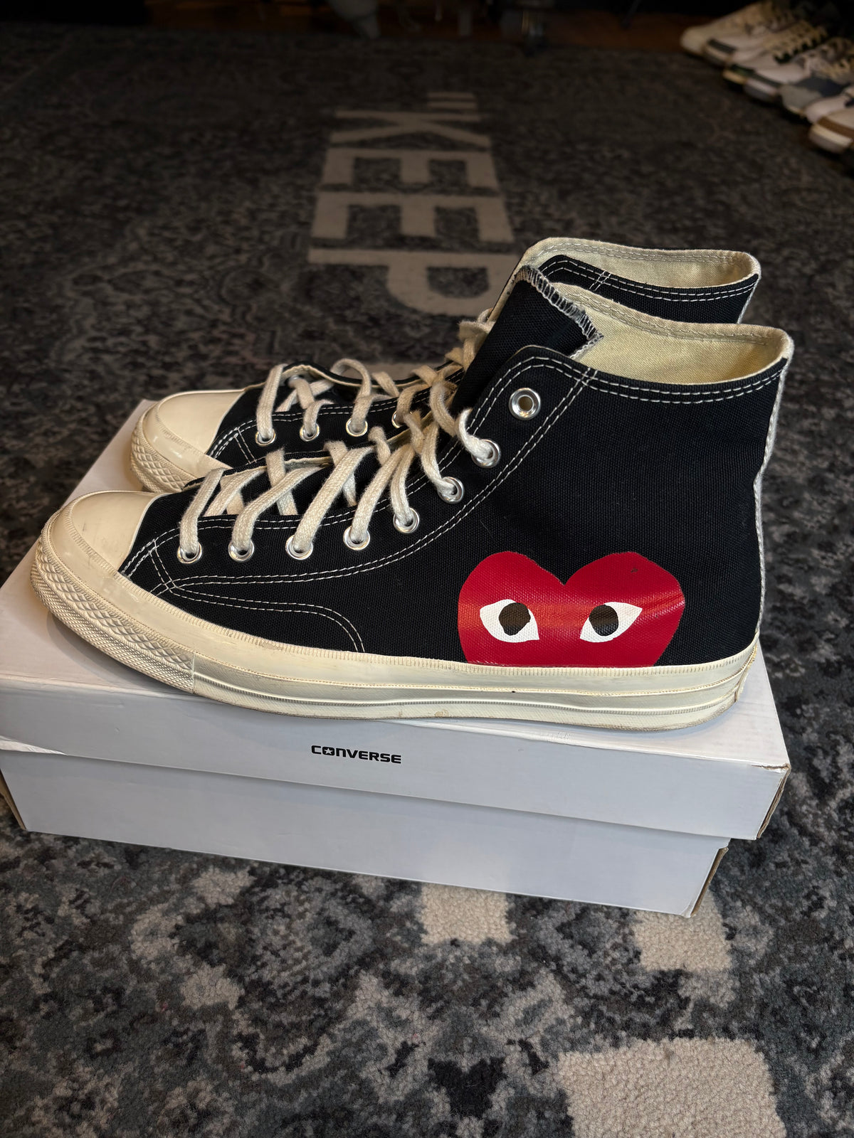 Comme des Garçons PLAY X Converse Chuck 70 High “Black”  Clean Rb Size 11