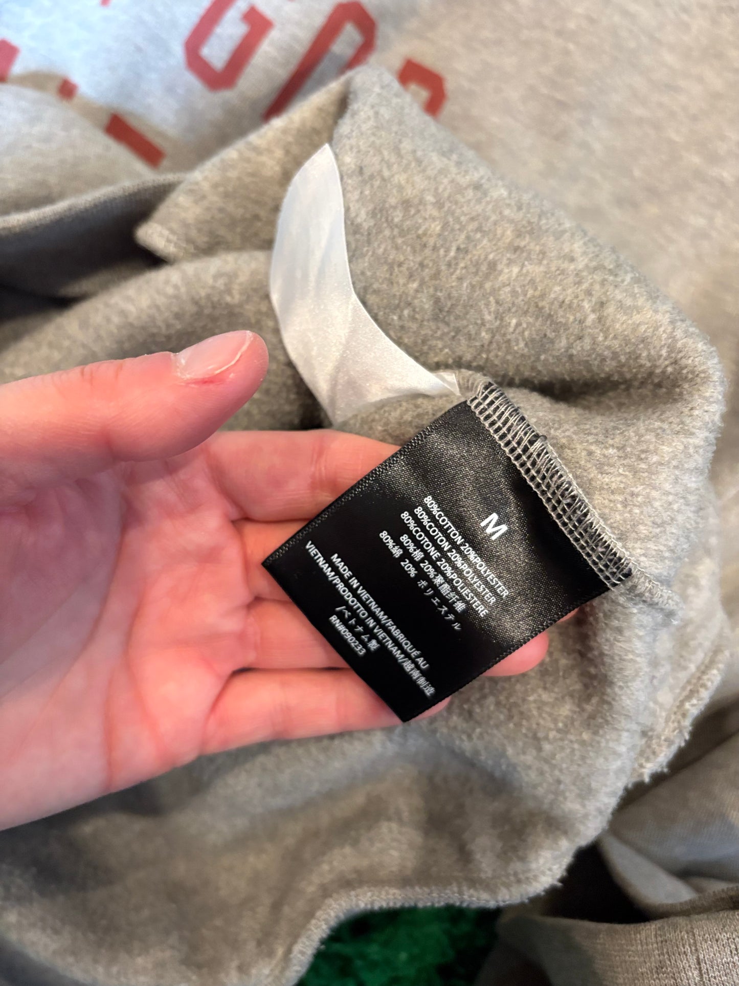 FOG Essentials Hoodie Gray/Red Size Medium