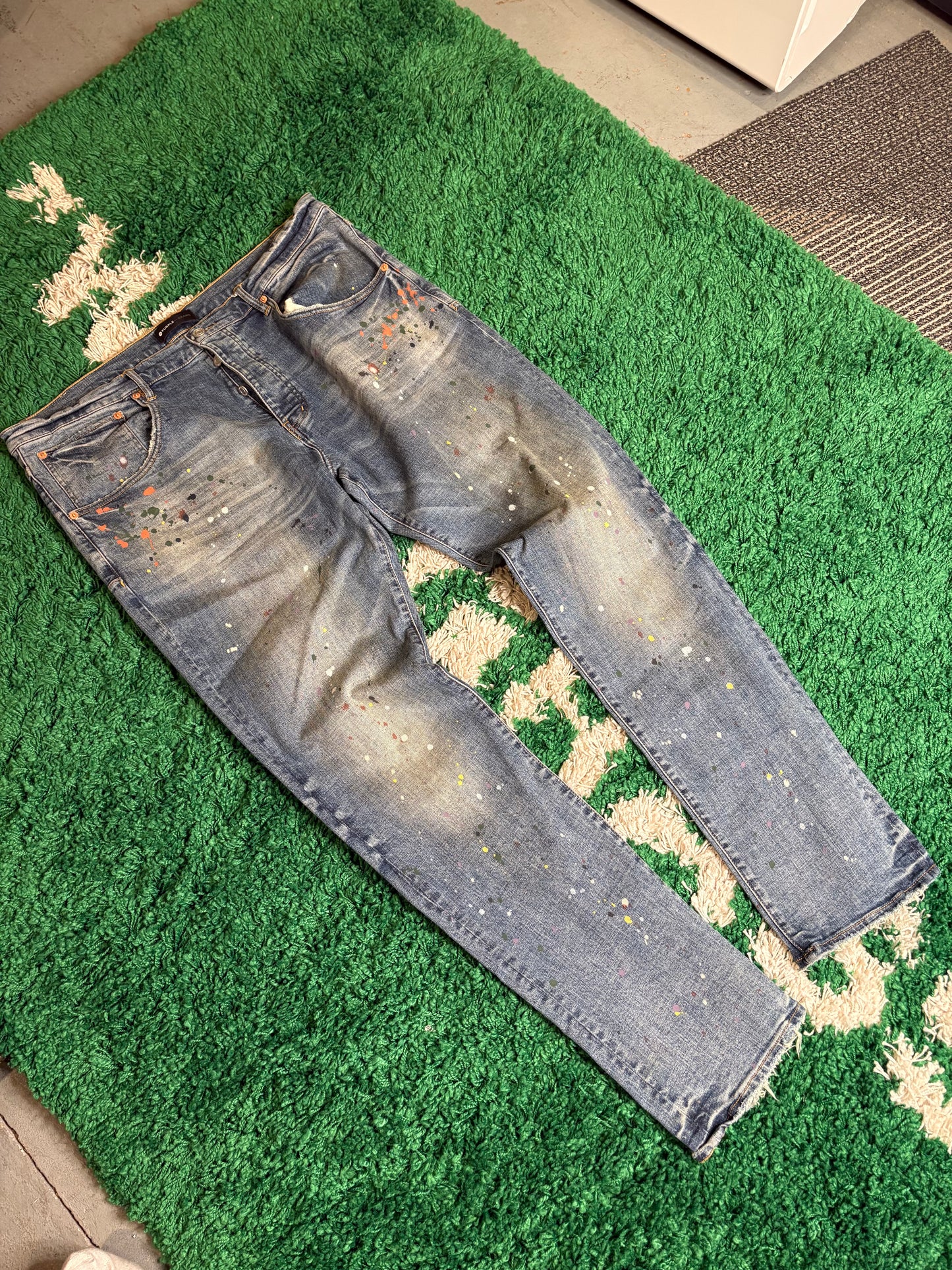 Purple Jeans Light Wash Paint Size 40
