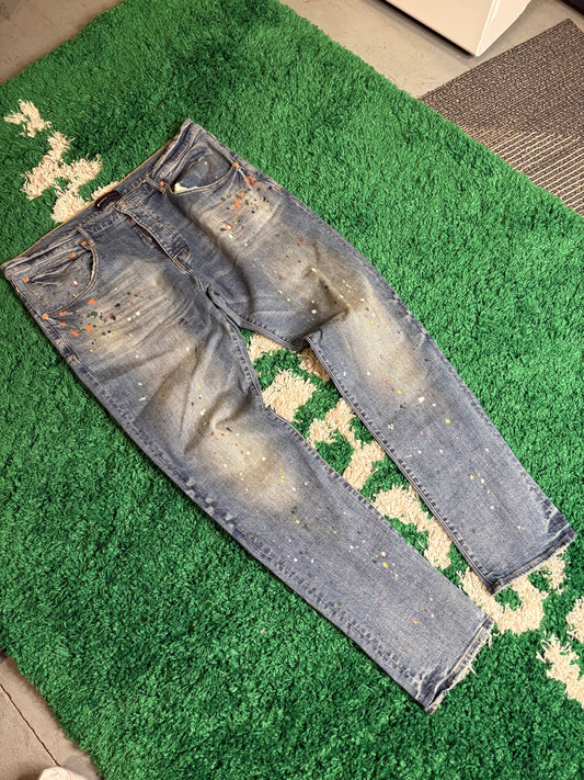 Purple Jeans Light Wash Paint Size 40