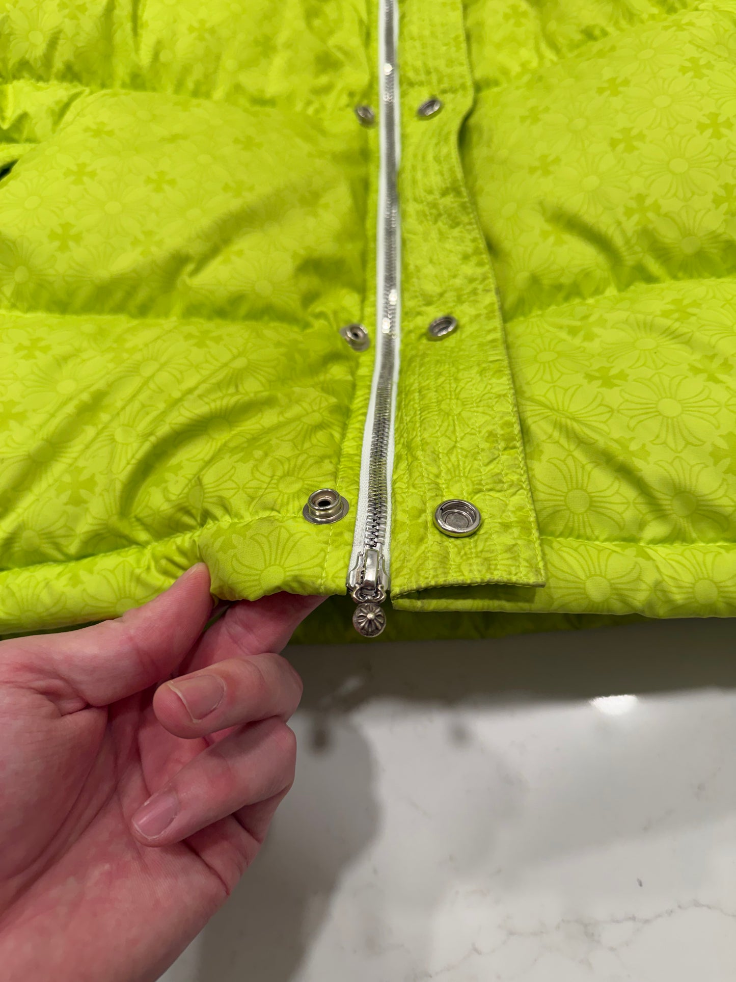 Chrome Hearts Green Quilted Puffer Jacket Size Medium