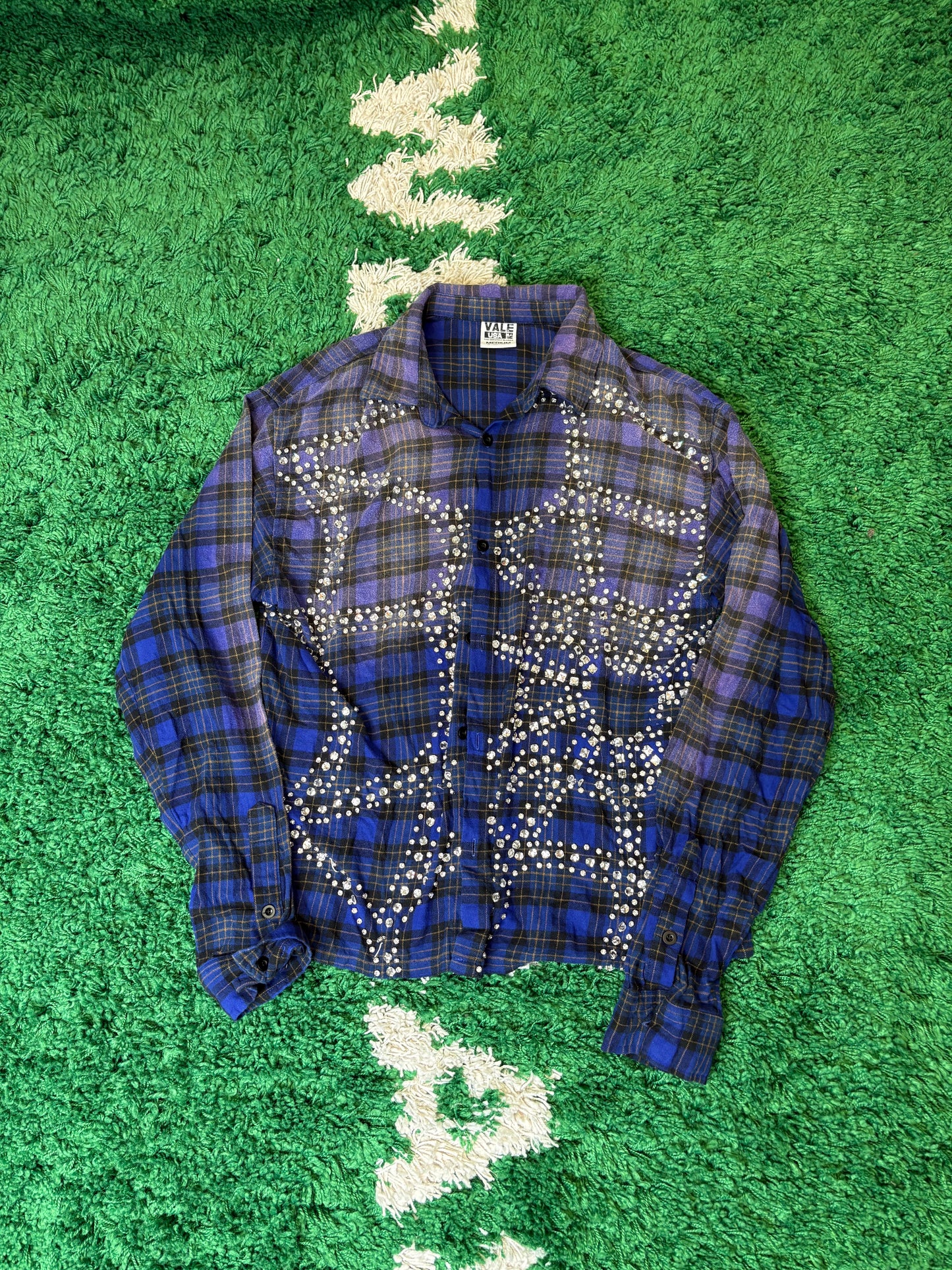 Vale Purple Rhinestone Flannel Size Medium