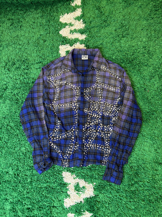 Vale Purple Rhinestone Flannel Size Medium