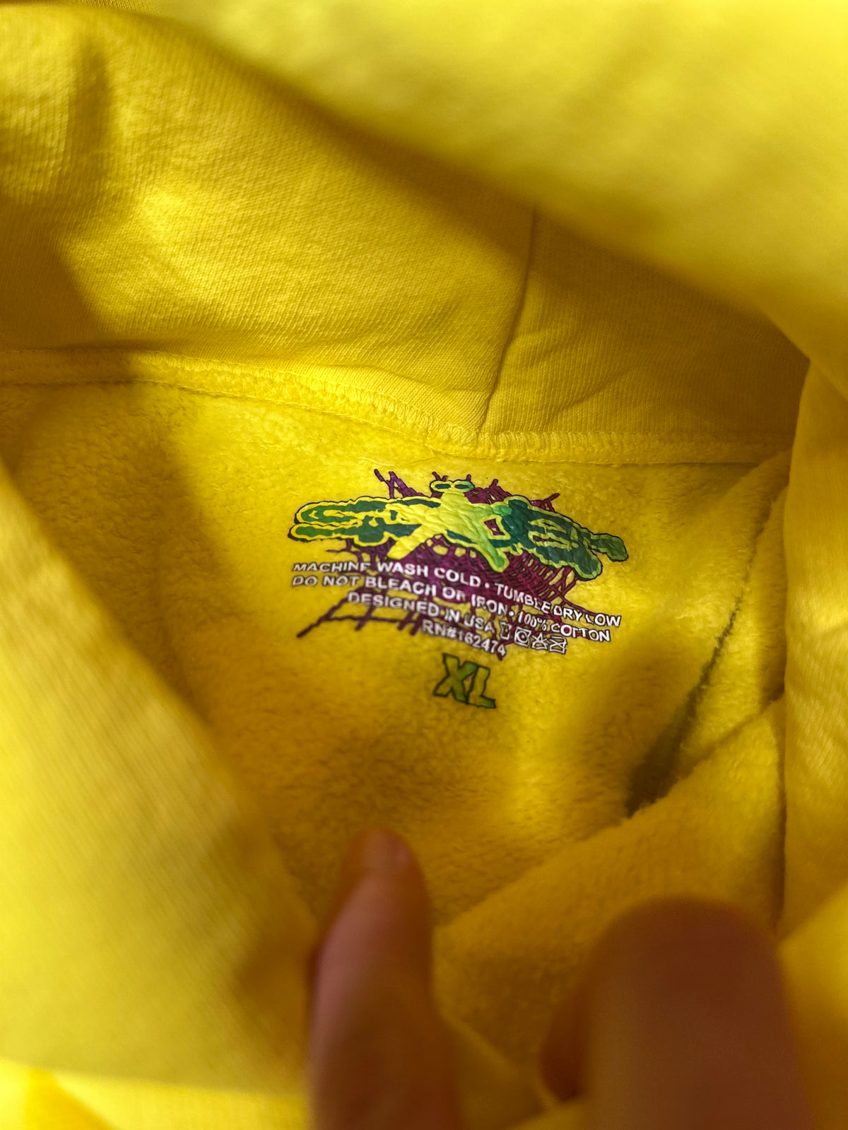Sp5der Hoodie Yellow Size XL