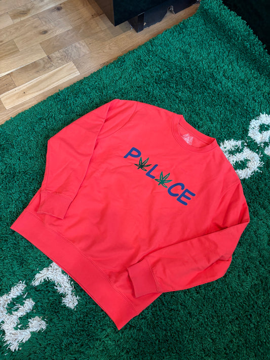 Palace Weed Crewneck Red Size XL
