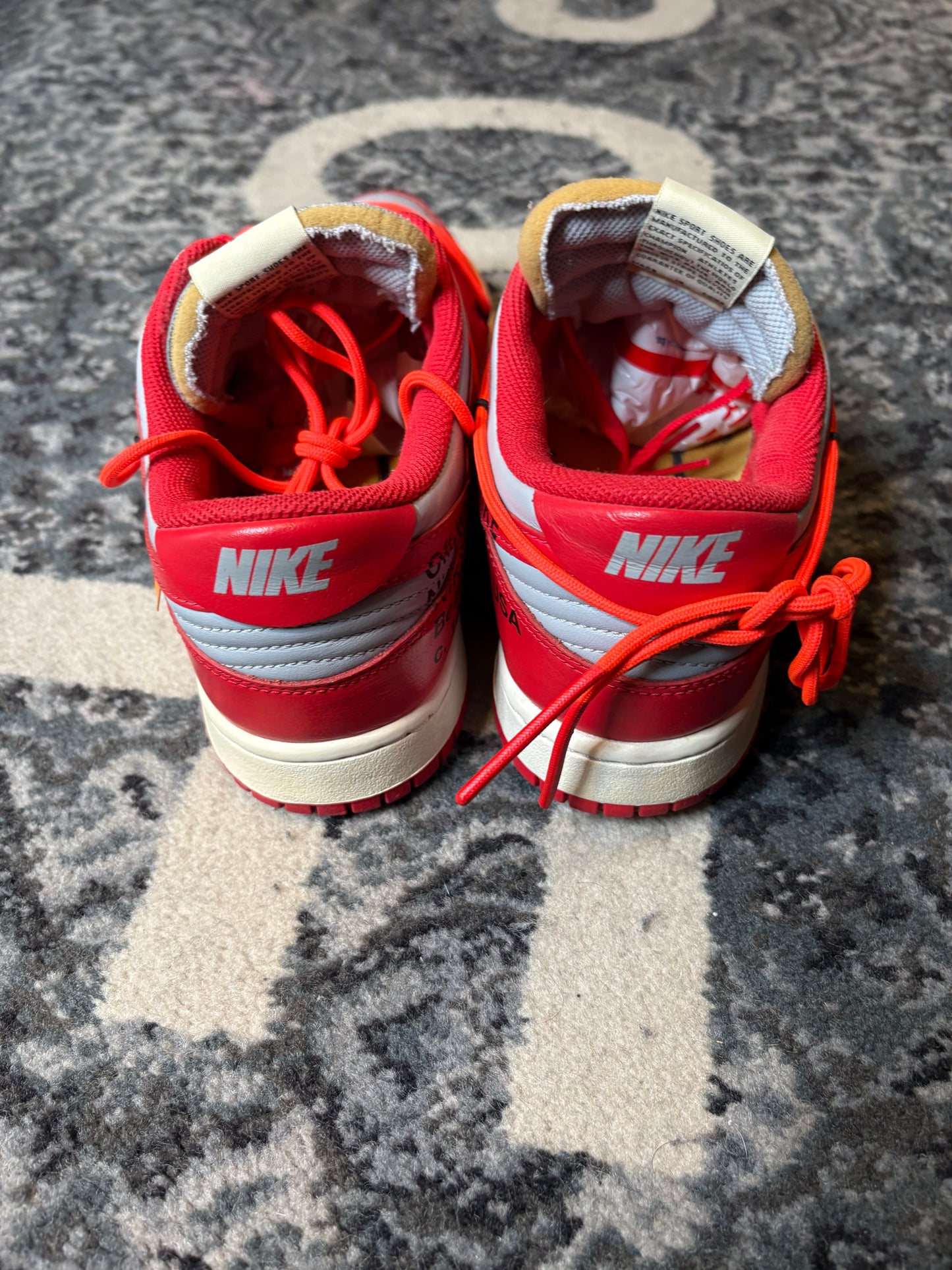 Nike Dunk Low “Off White University Red” PO RB SIZE 9