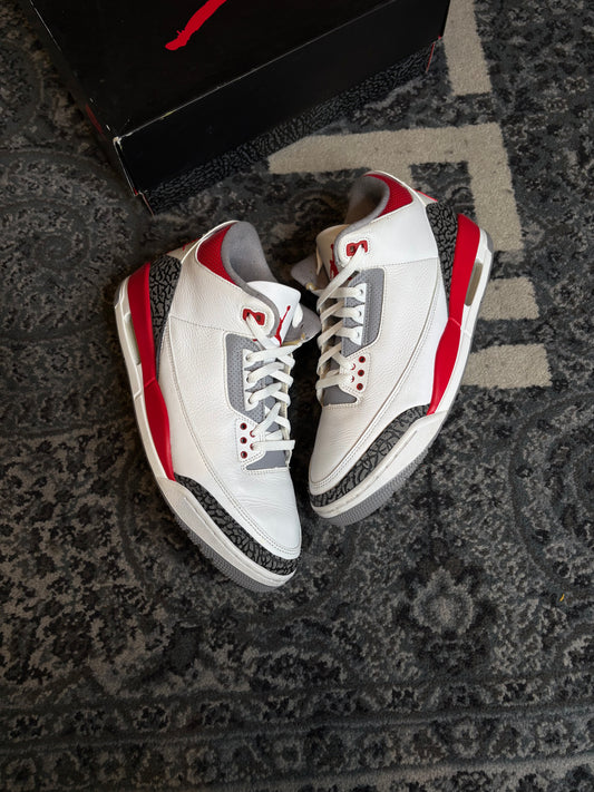 Jordan 3 Retro “Fire Red” Clean Og Size 12
