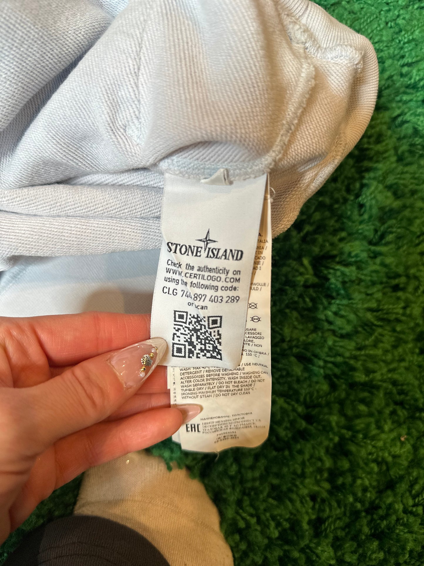 Stone Island Hoodie White Size Large