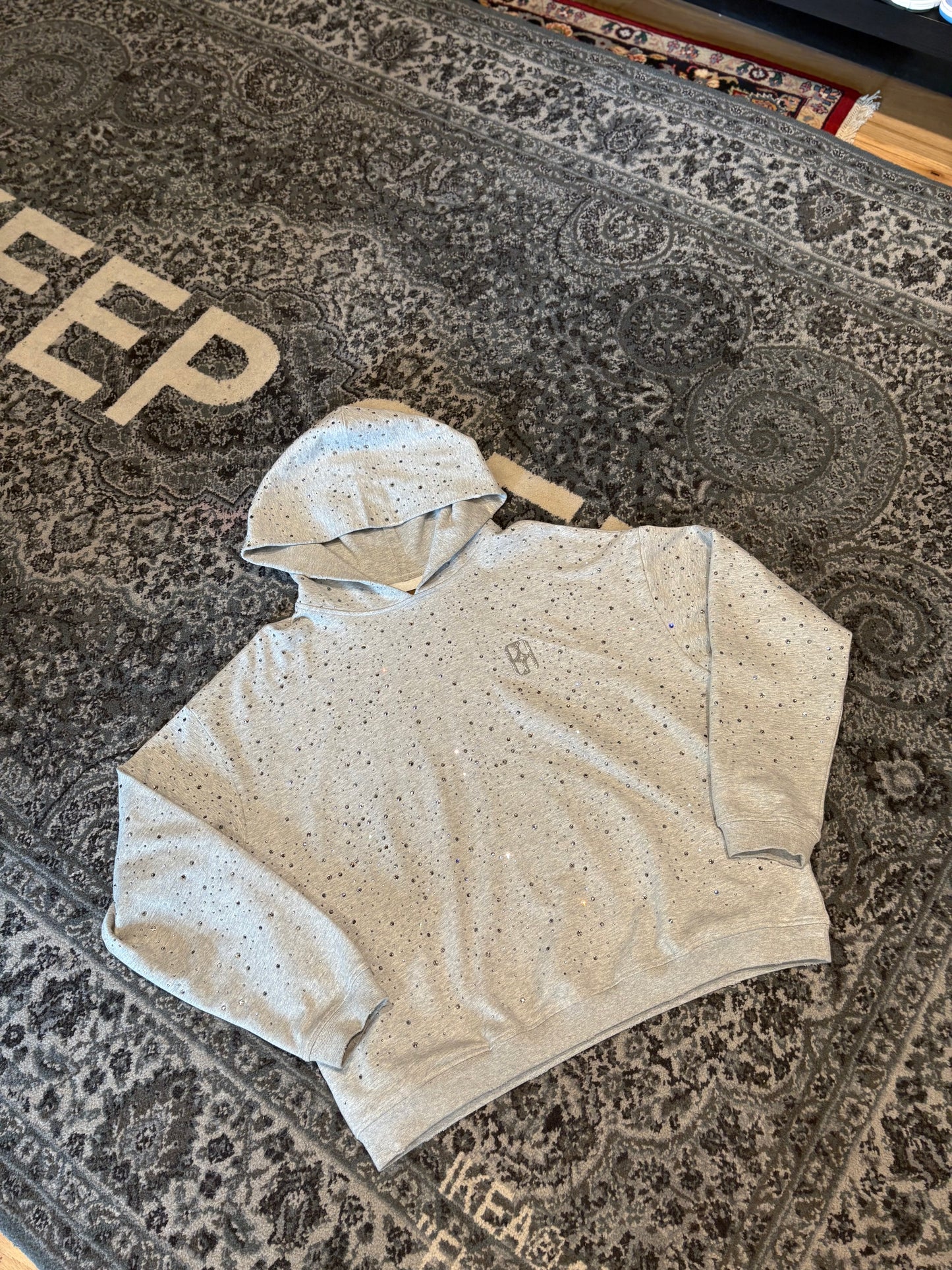 Birth of Royal Child Gray Rhinestone Hoodie Size Large
