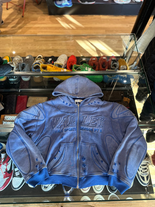 Vale Blue Zip Hoodie Size Large