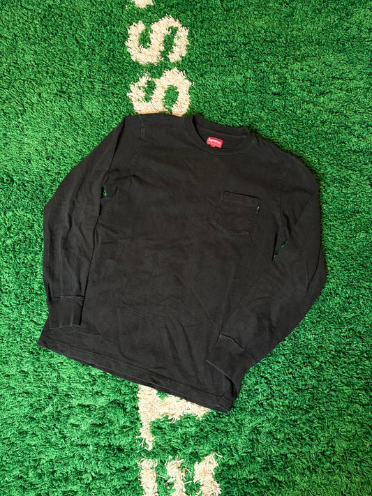 Supreme Pocket Long Sleeve Black Size Medium