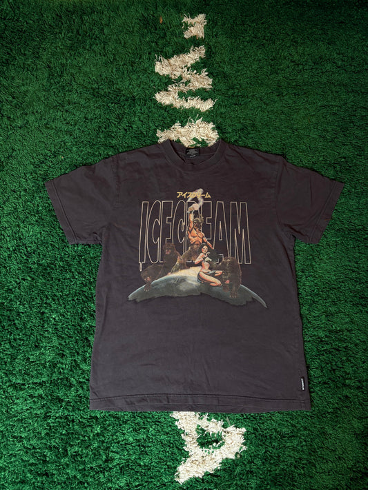 Ice Cream Tee Gray Size Large