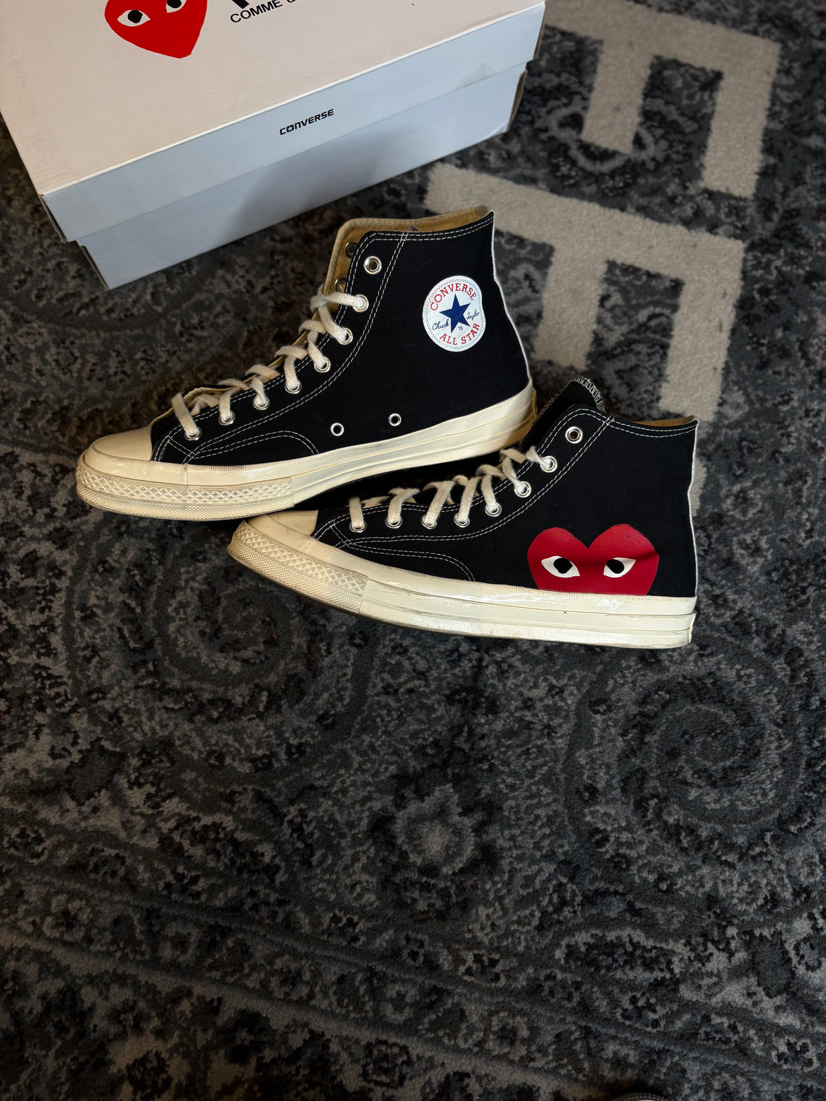 Comme des Garçons PLAY X Converse Chuck 70 High “Black”  Clean Rb Size 11