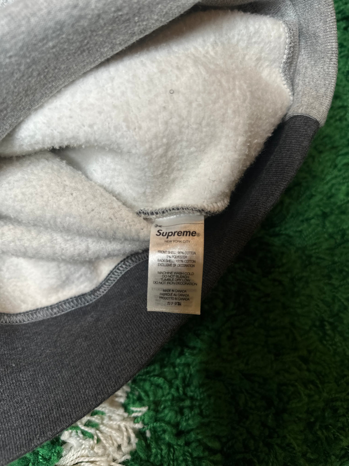 Supreme Split S Logo Hoodie Gray Size Large