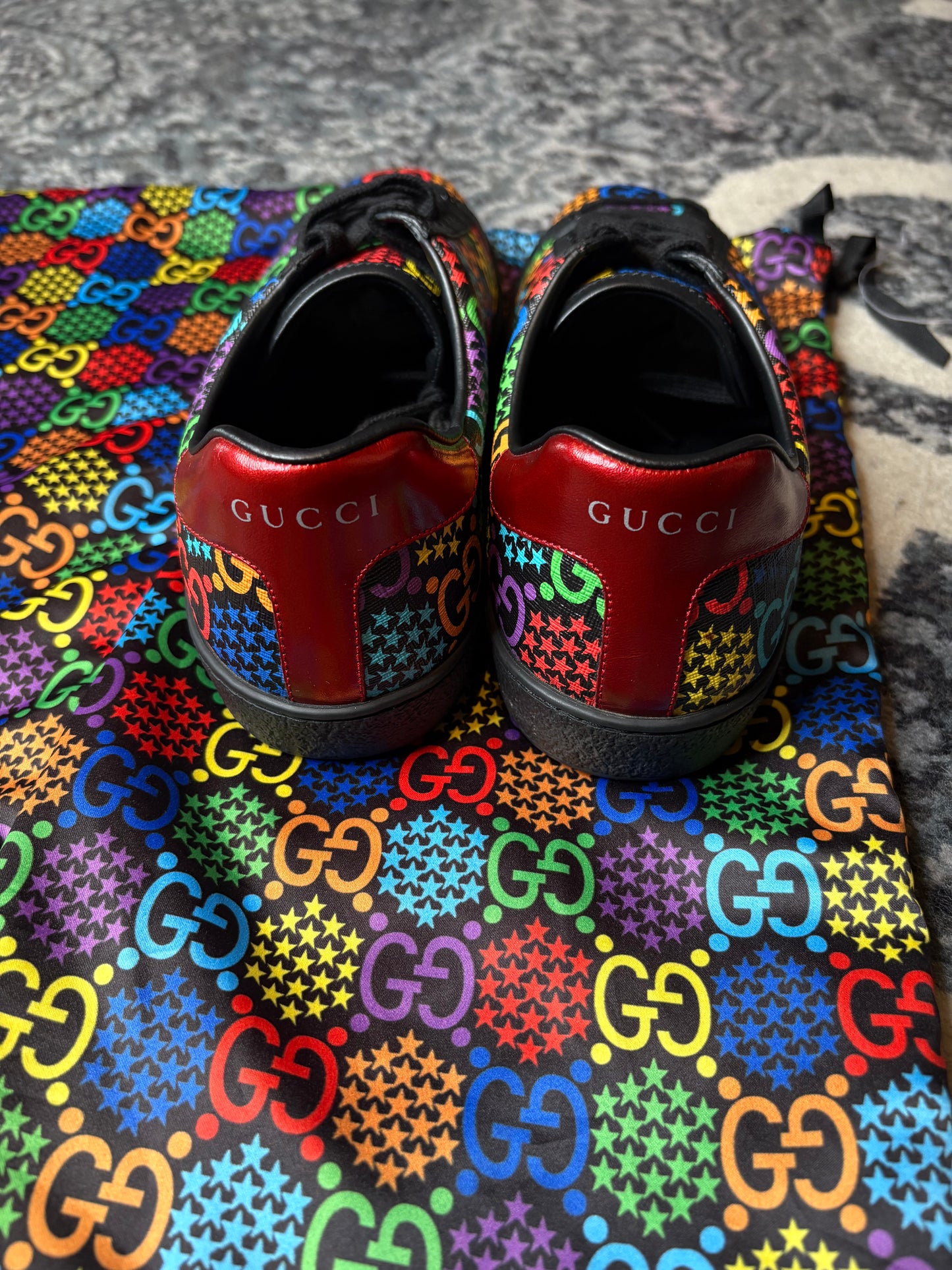 Gucci Psychadelic Ace “Black Multi” Clean Nb Size 6G